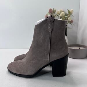Mia Rhys Heeled Suede Bootie Leather Pull On Gray Women's US 6M NWOB